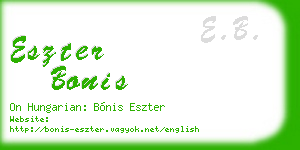 eszter bonis business card